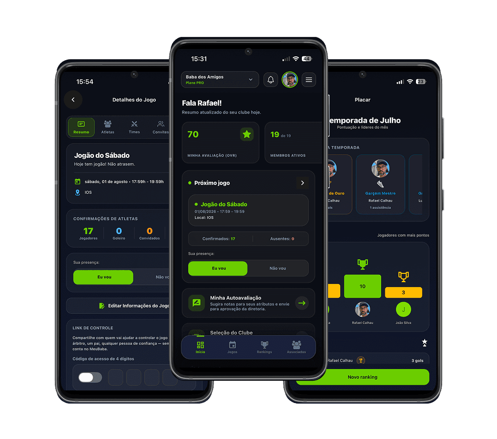Telas do app MeuBaba